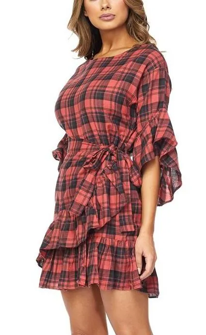 Checkers Wrap Dress