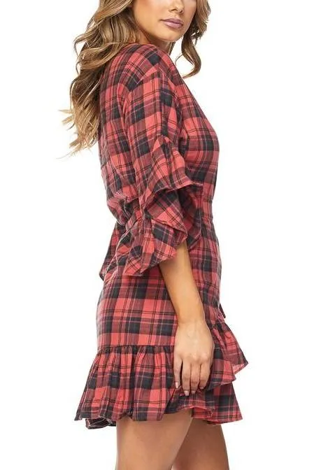 Checkers Wrap Dress