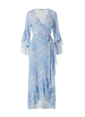 Cheryl Tropical Blue Long Dress