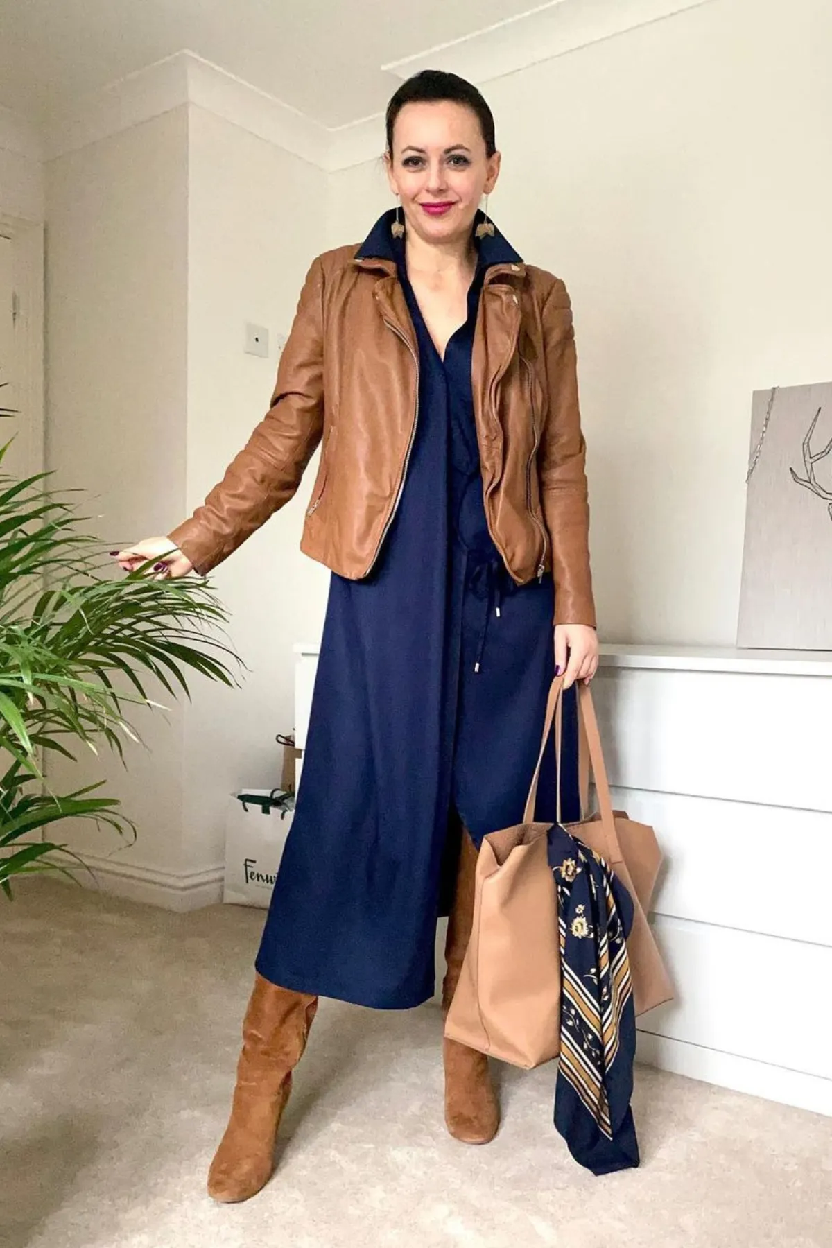 Christina - Wrap Midi Dress - Navy