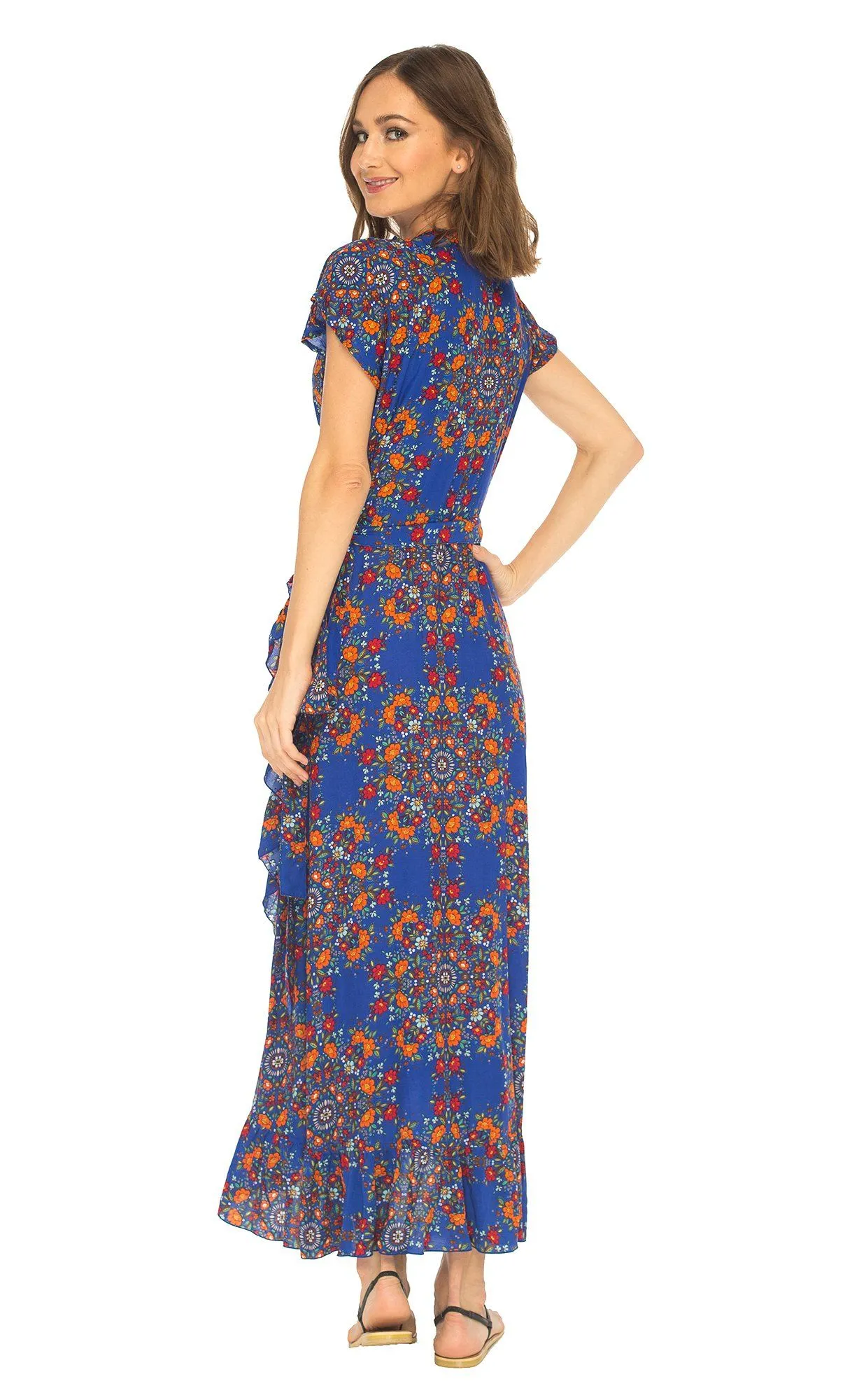 Claire Long Floral Summer Wrap Dress