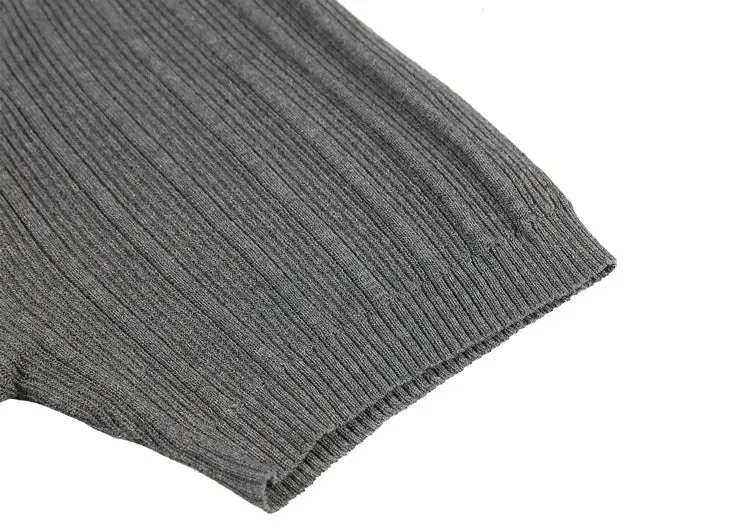 Classy ribbed knit solid mockneck t-shirt turtleneck t-shirt