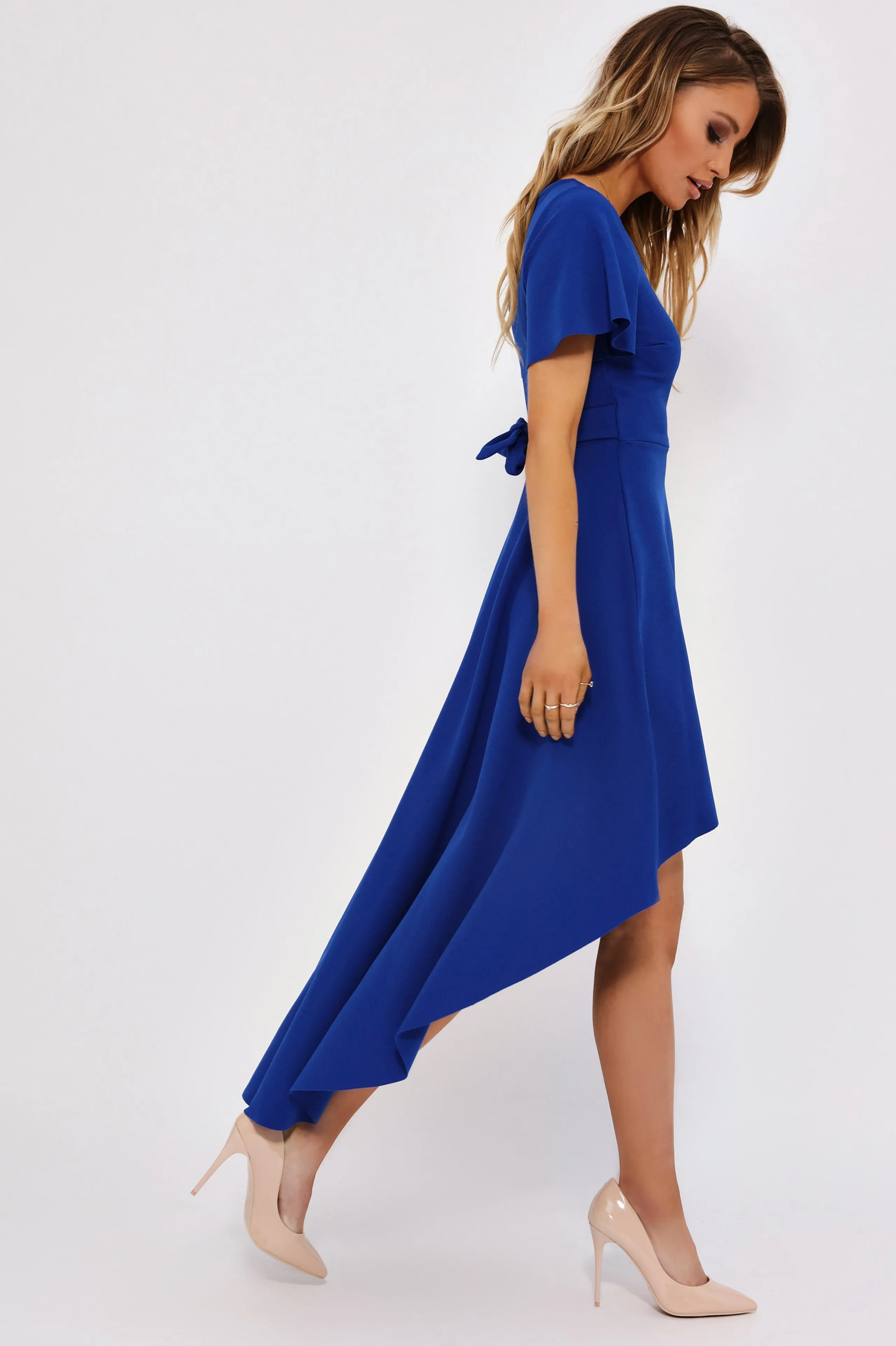 Cobalt Waterfall Hem Skater Dress