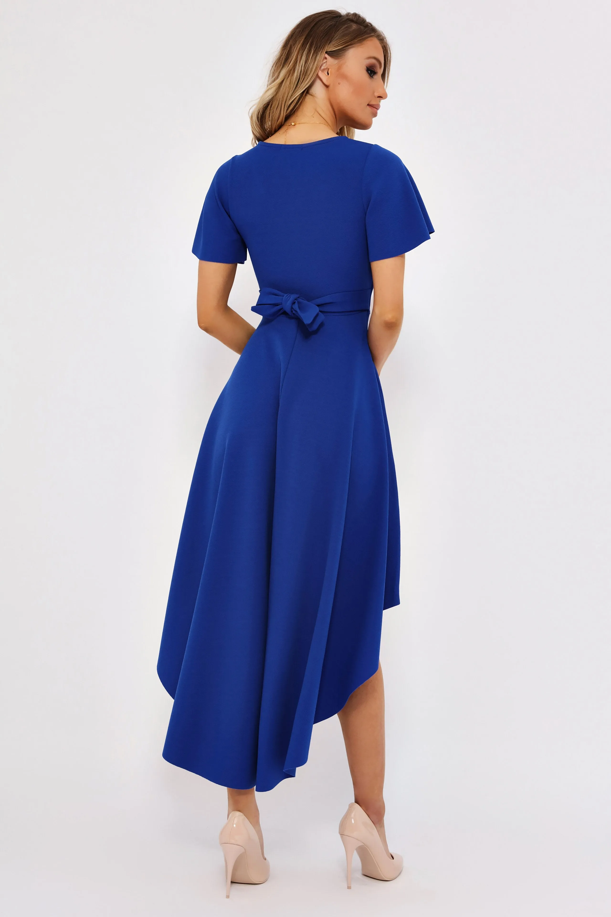 Cobalt Waterfall Hem Skater Dress