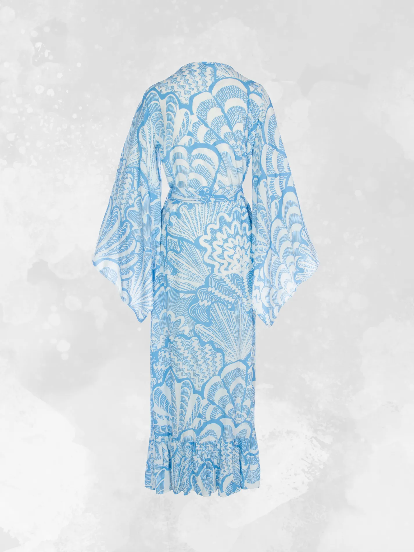 Coco Wrap Dress - Blue Abstract Shells