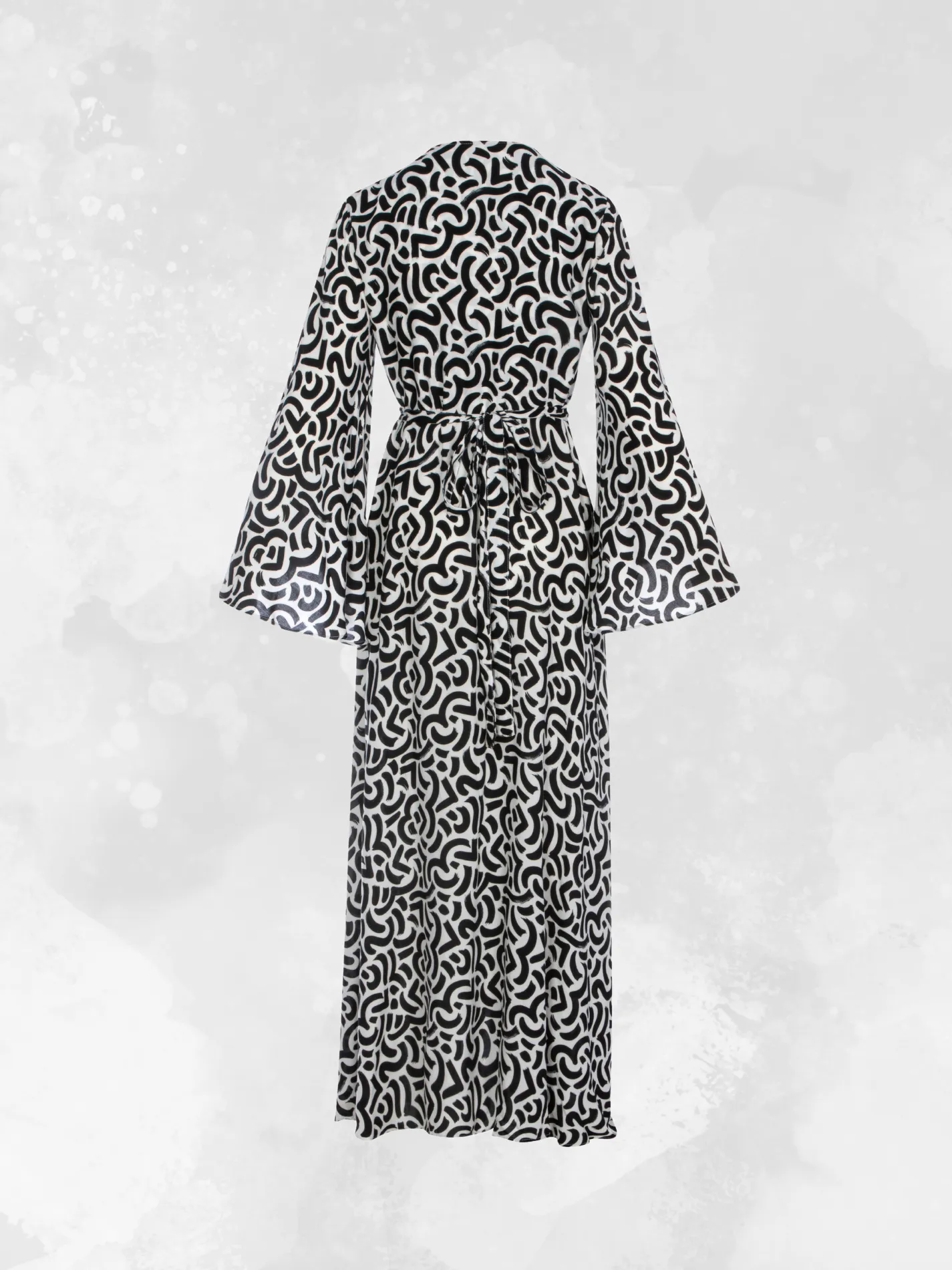 Coco Wrap Dress - Calligraphy