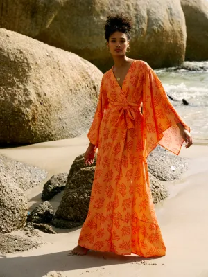 Coco Wrap Dress - Coral Fern