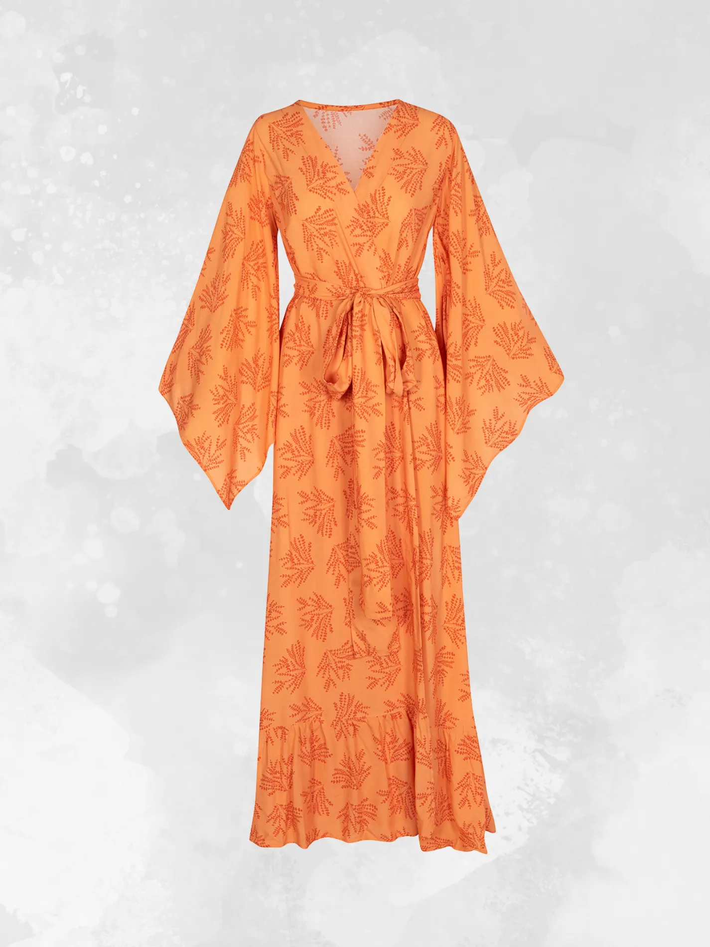 Coco Wrap Dress - Coral Fern