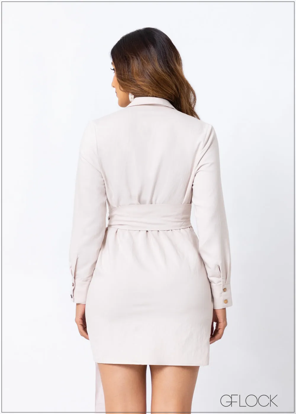Collared Wrap Dress - 230123