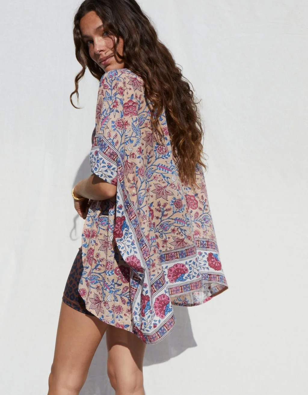 Cotton Yoga Kimono - Rose