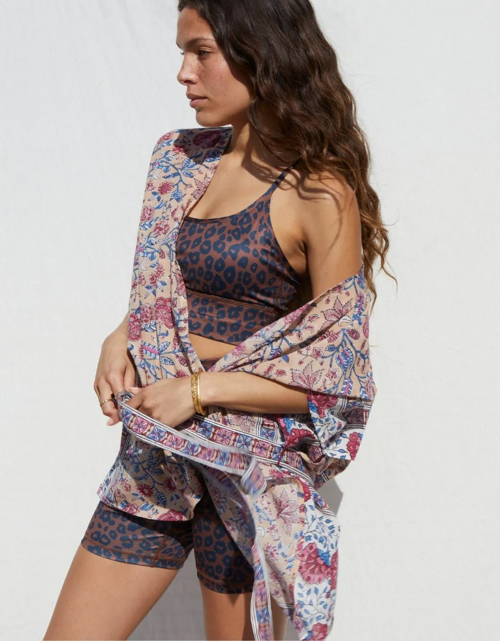 Cotton Yoga Kimono - Rose