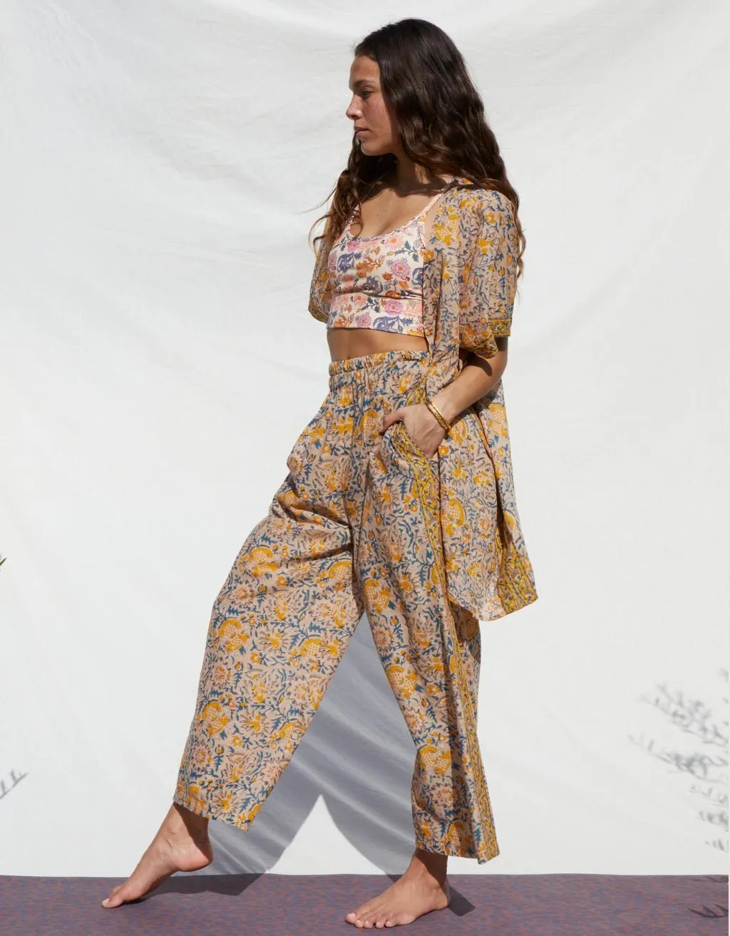 Cotton Yoga Kimono - Saffron