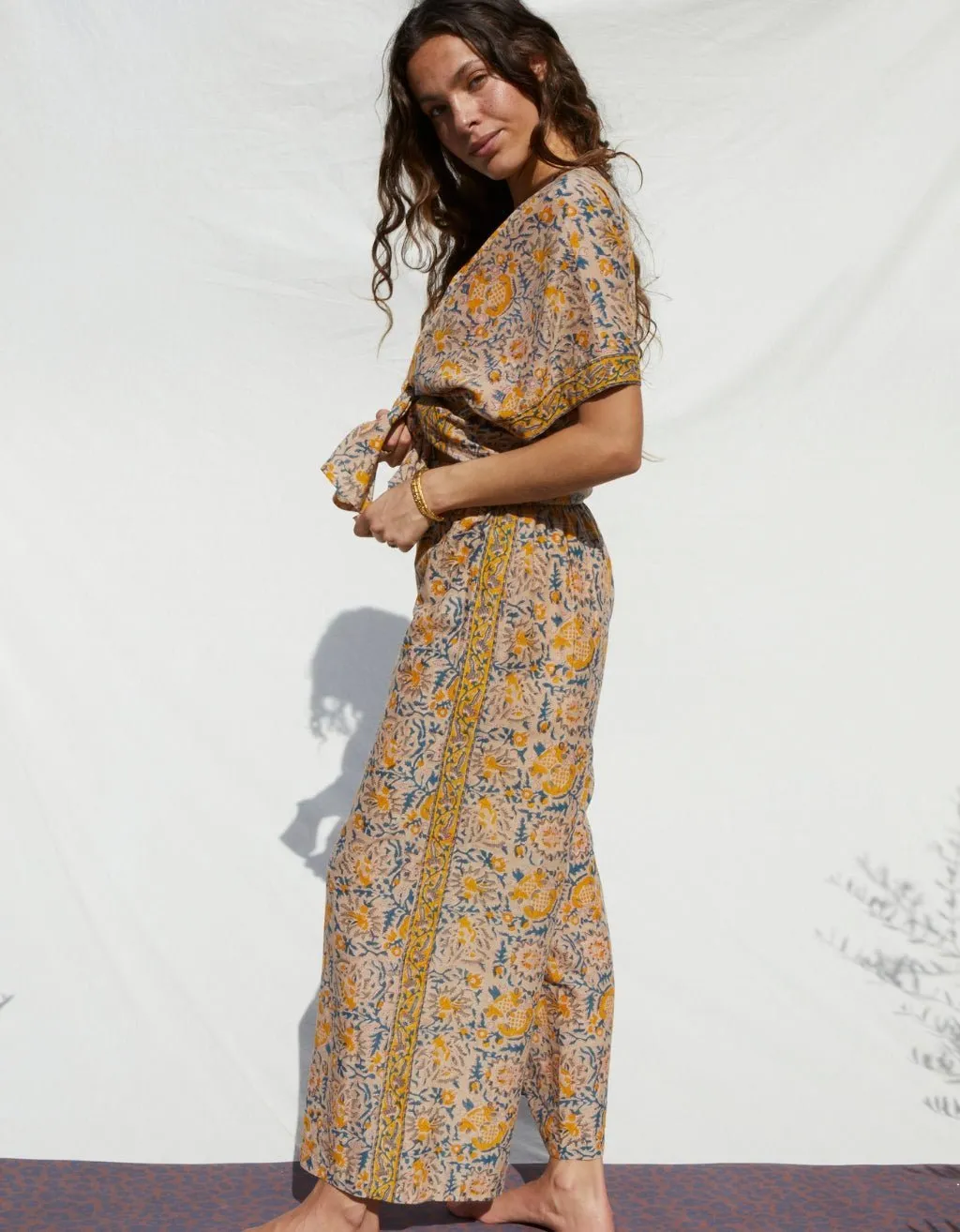 Cotton Yoga Kimono - Saffron