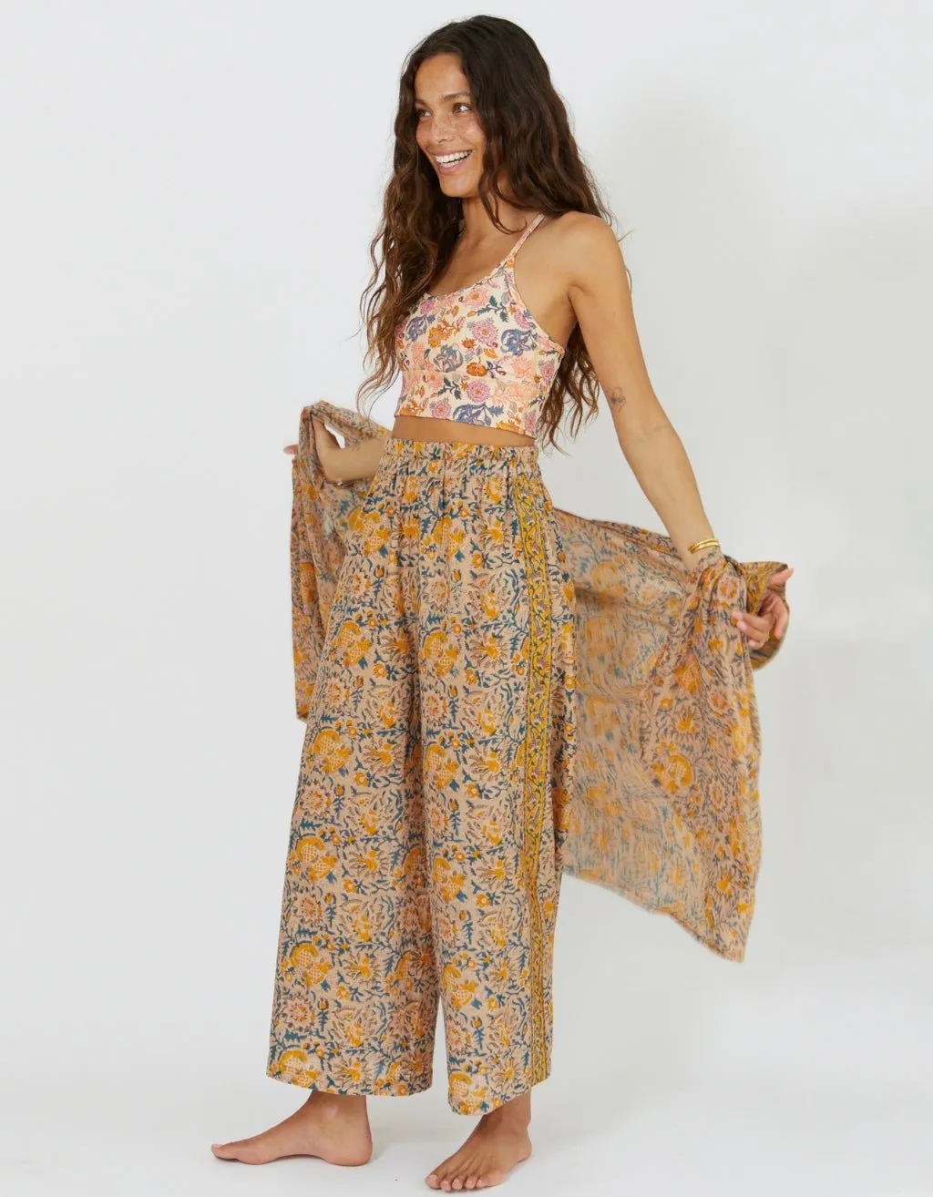 Cotton Yoga Kimono - Saffron