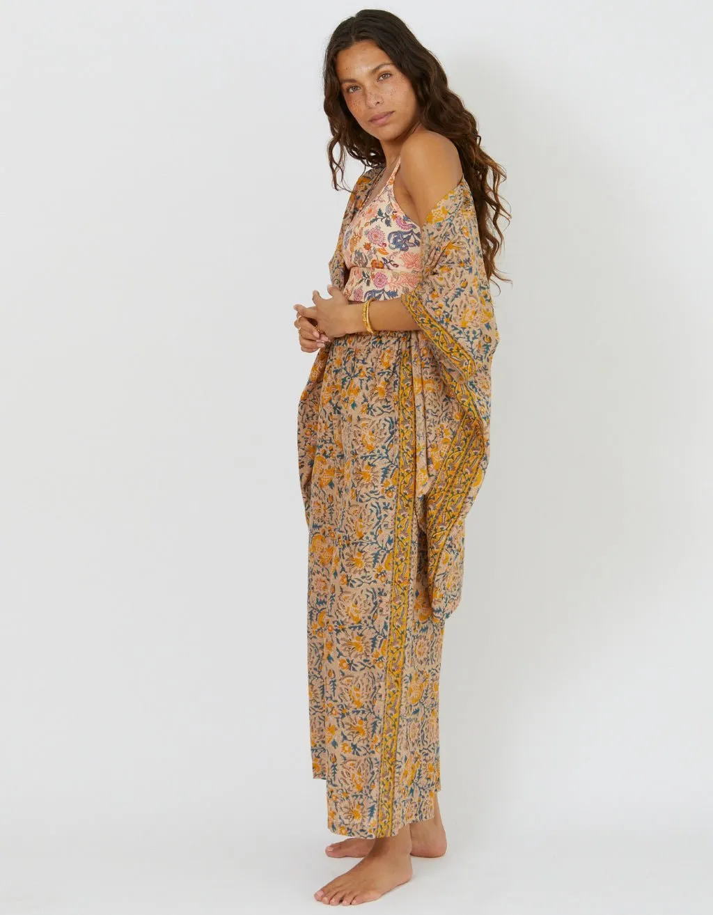 Cotton Yoga Kimono - Saffron