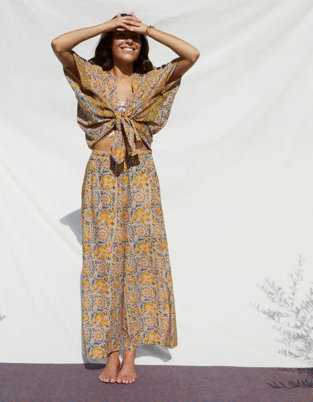 Cotton Yoga Kimono - Saffron