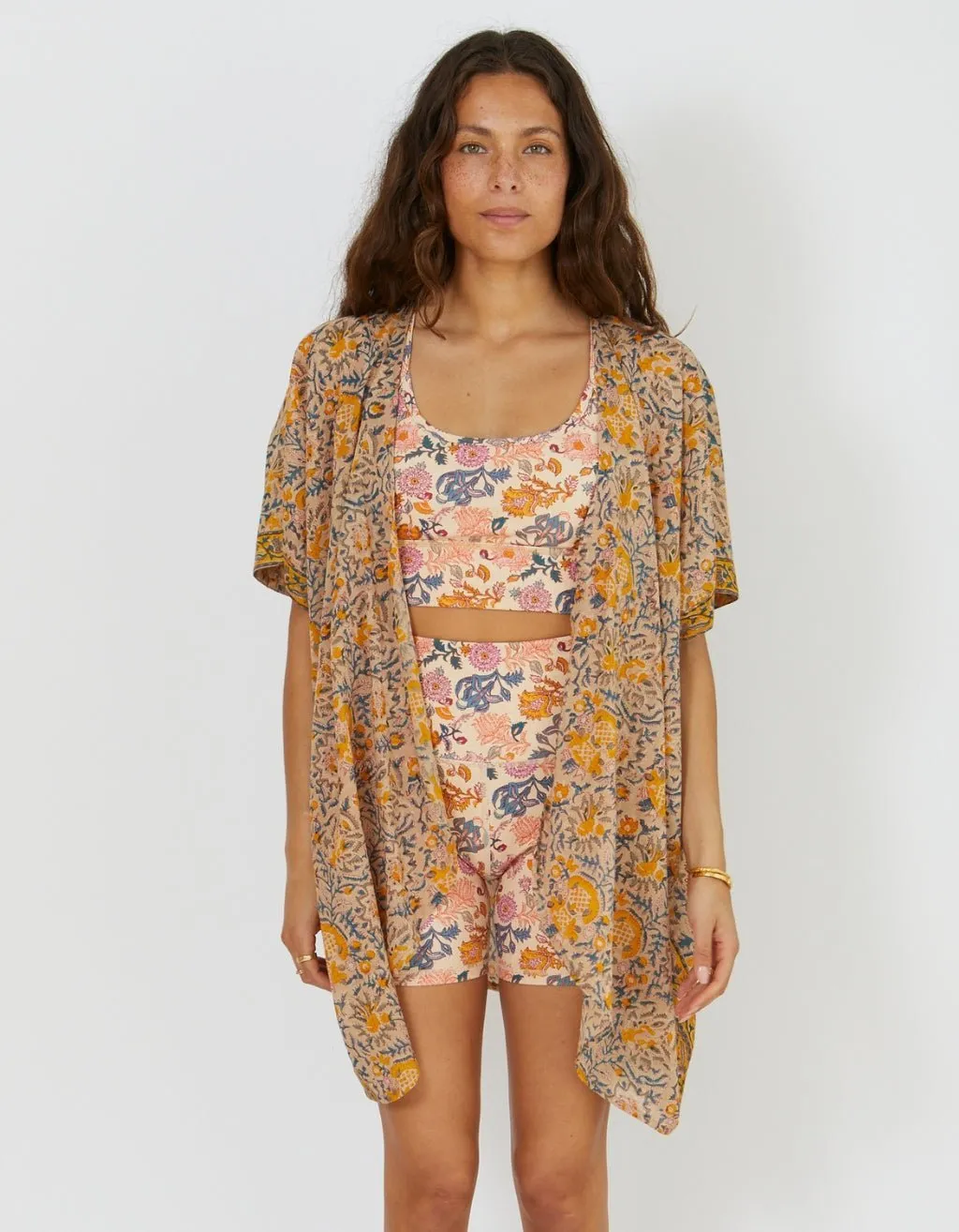 Cotton Yoga Kimono - Saffron