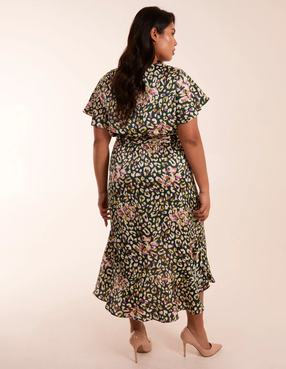 Curve Animal Wrap Midi Dress
