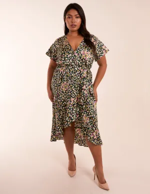 Curve Animal Wrap Midi Dress