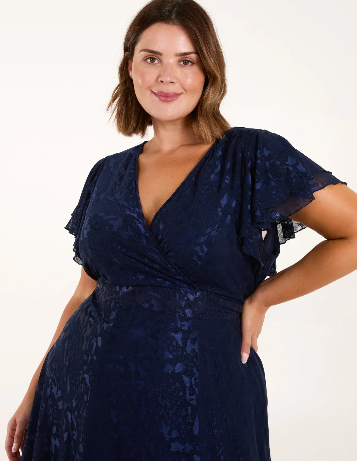 Curve Mesh Wrap Dress