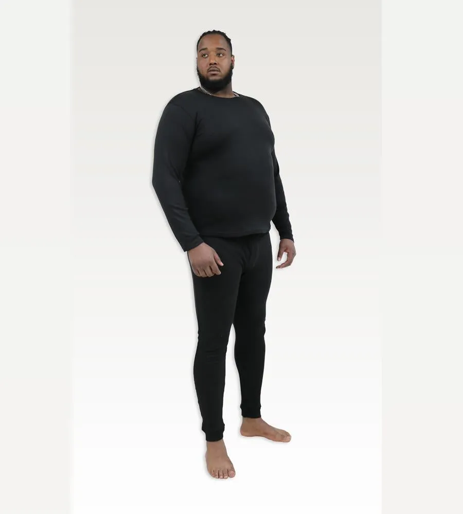 D555 EXETER Thermal Long Sleeve T-Shirt For Men in Black, 2XL-8XL