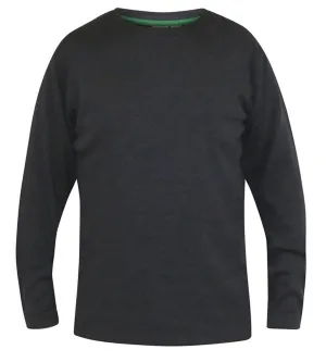 D555 EXETER Thermal Long Sleeve T-Shirt For Men in Black, 2XL-8XL