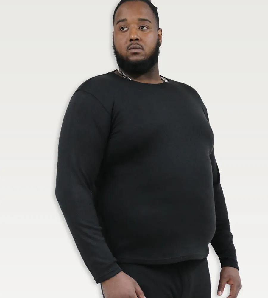 D555 EXETER Thermal Long Sleeve T-Shirt For Men in Black, 2XL-8XL