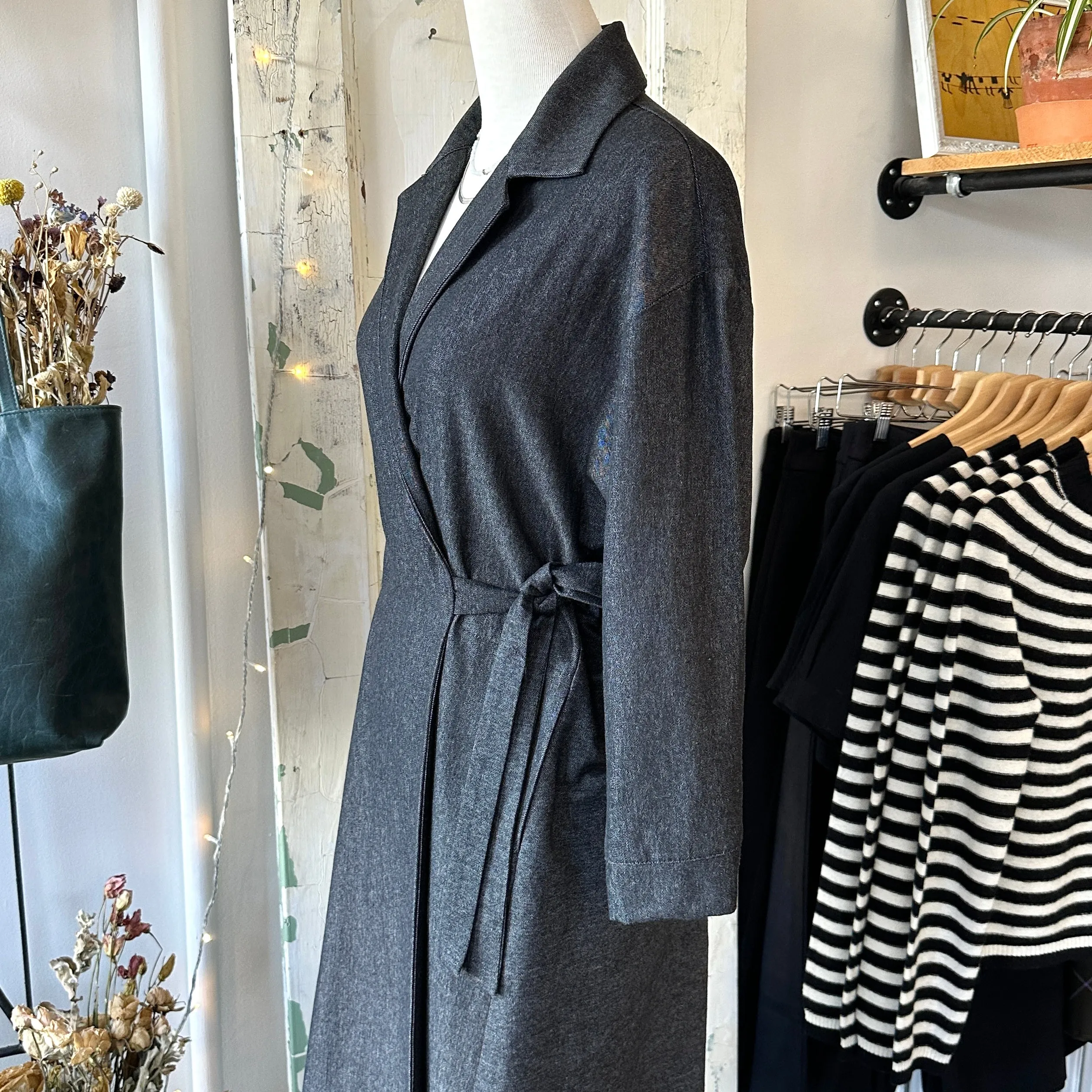 Dagg & Stacey // Keating Wrap Dress Black Wash Denim
