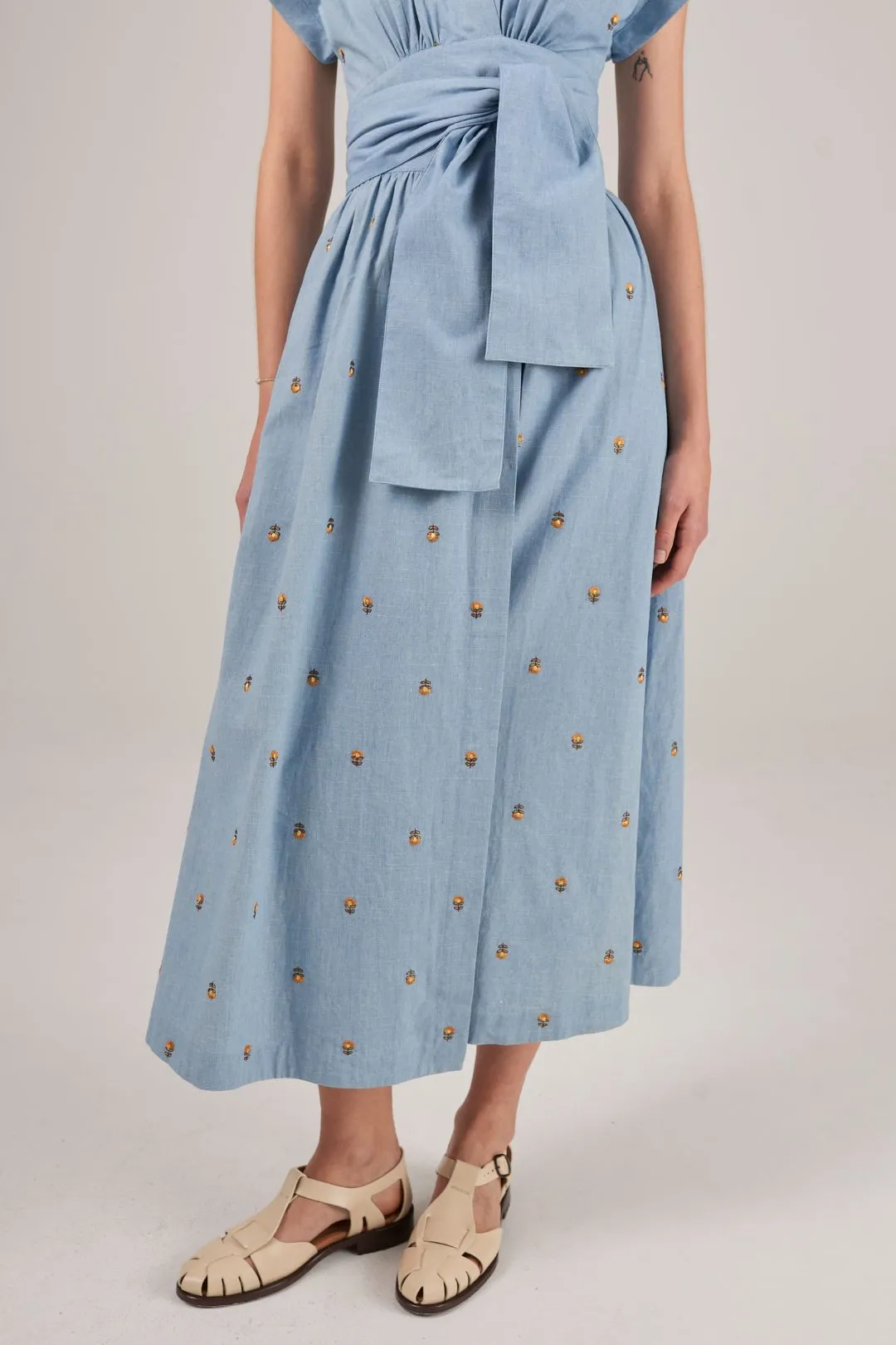 Daisy Chambray Wrap Dress
