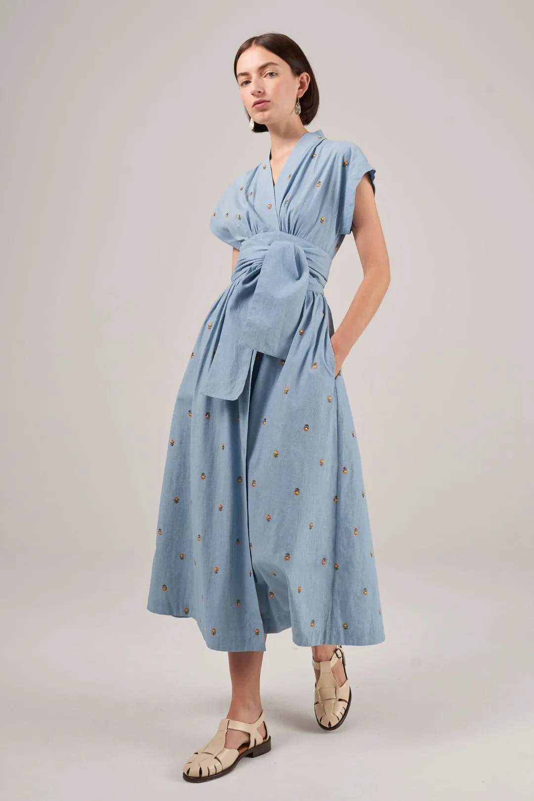 Daisy Chambray Wrap Dress
