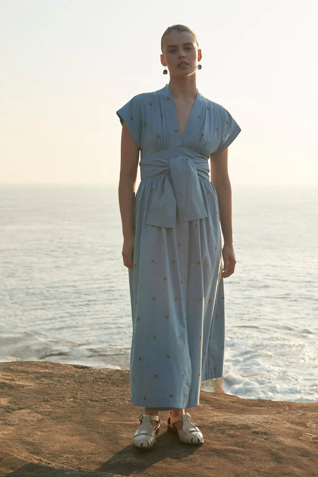 Daisy Chambray Wrap Dress