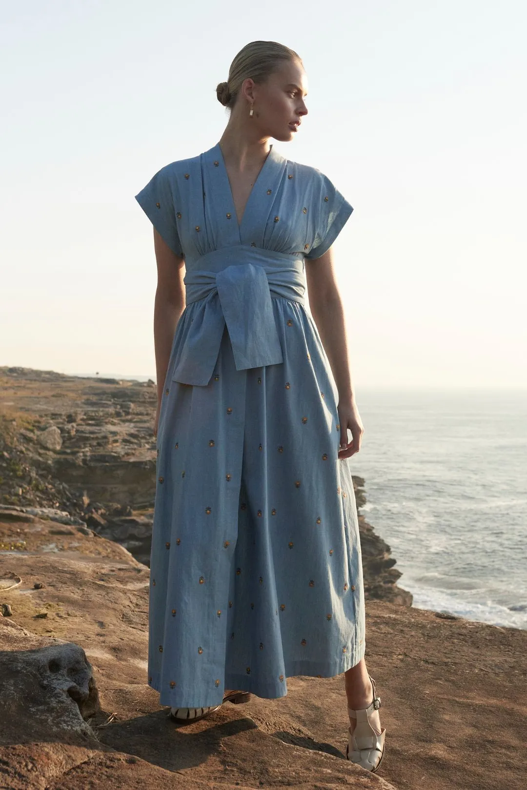 Daisy Chambray Wrap Dress