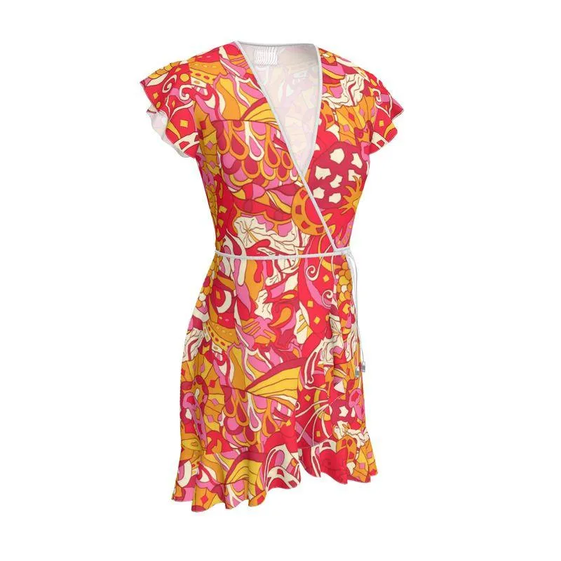 Decora Flounce Wrap Dress