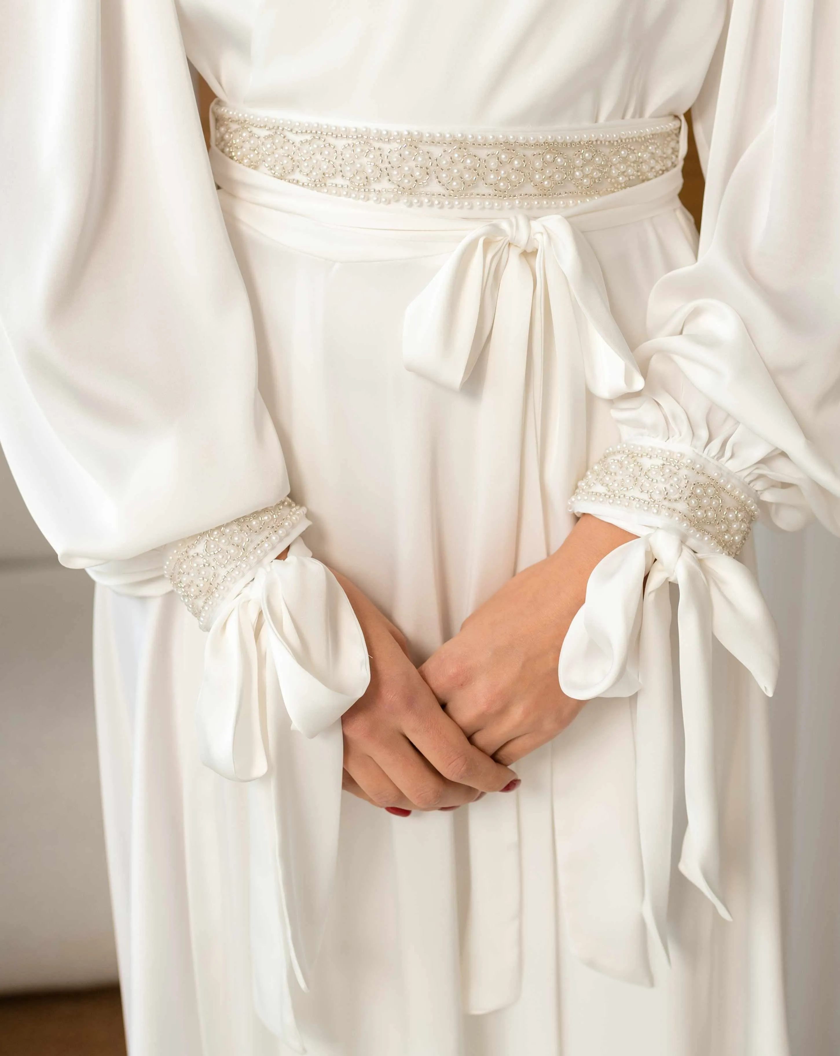Decorated Wrap Dress Long Sleeve