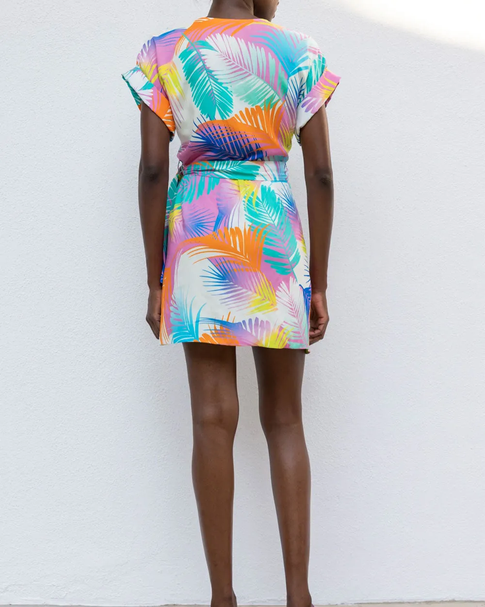 Desert Palms Wrap Mini Dress