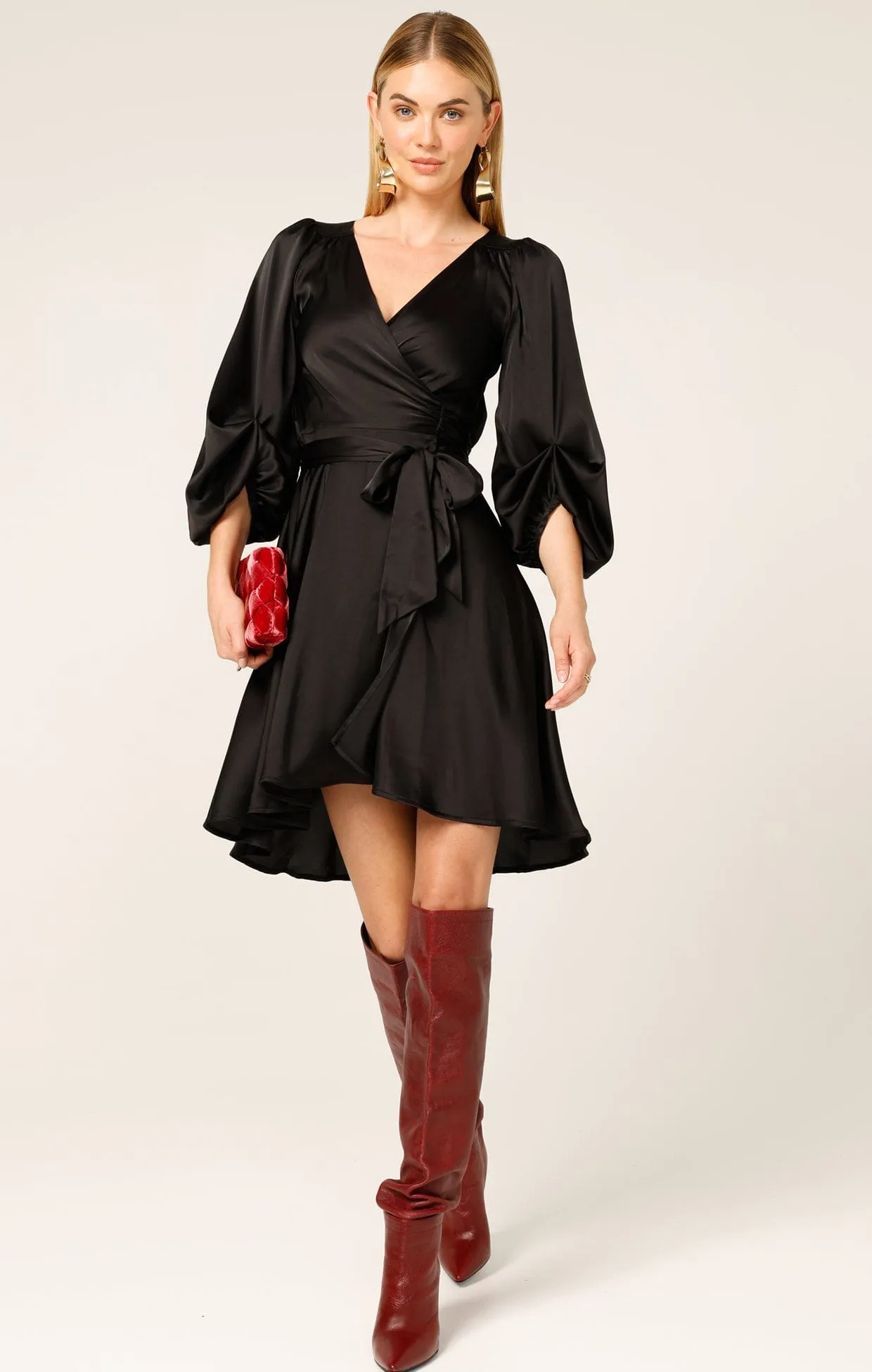 DIMMI WRAP MINI DRESS