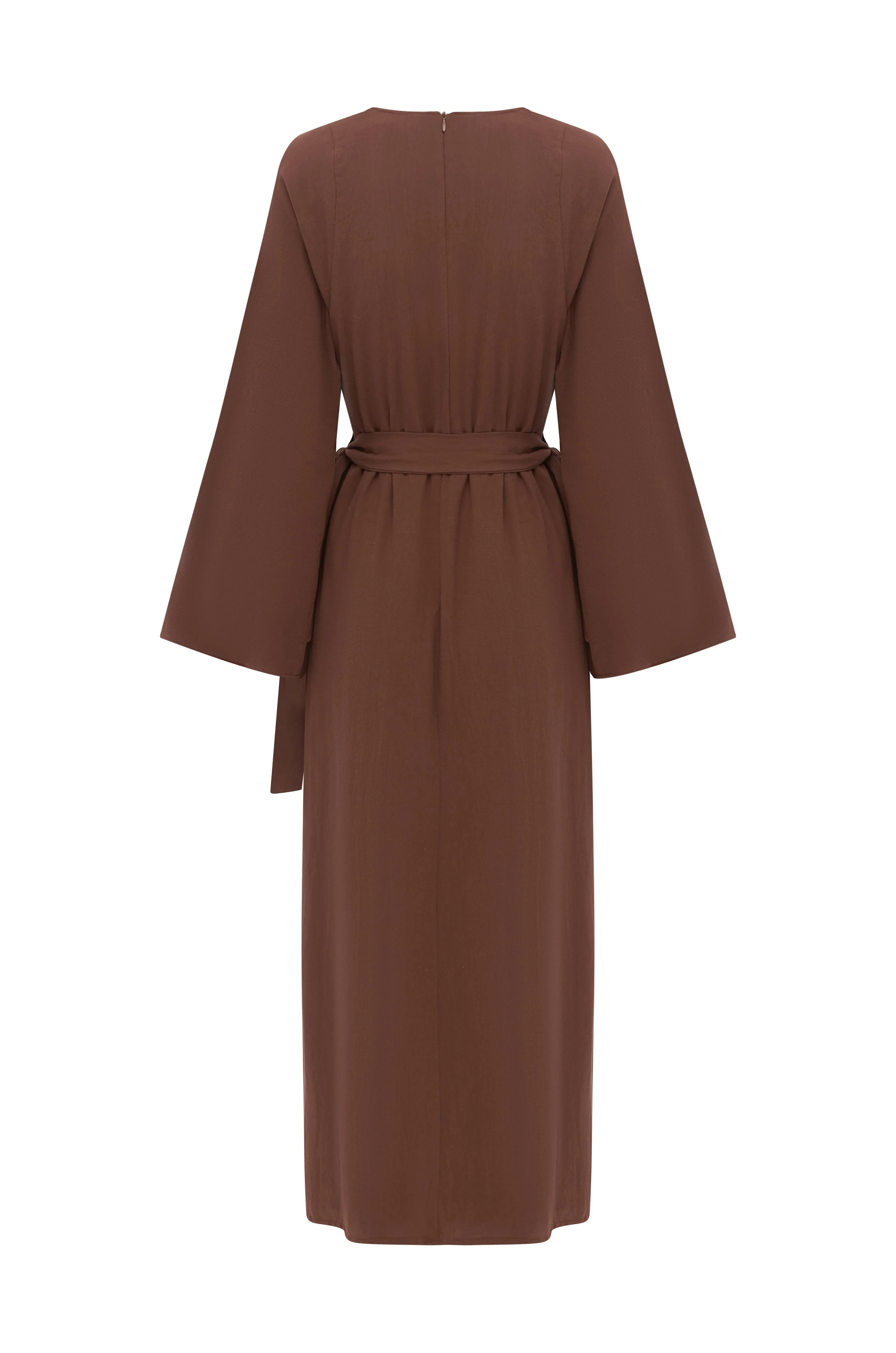 ‘DÜNYA’ Wrap Dress - Mahogany