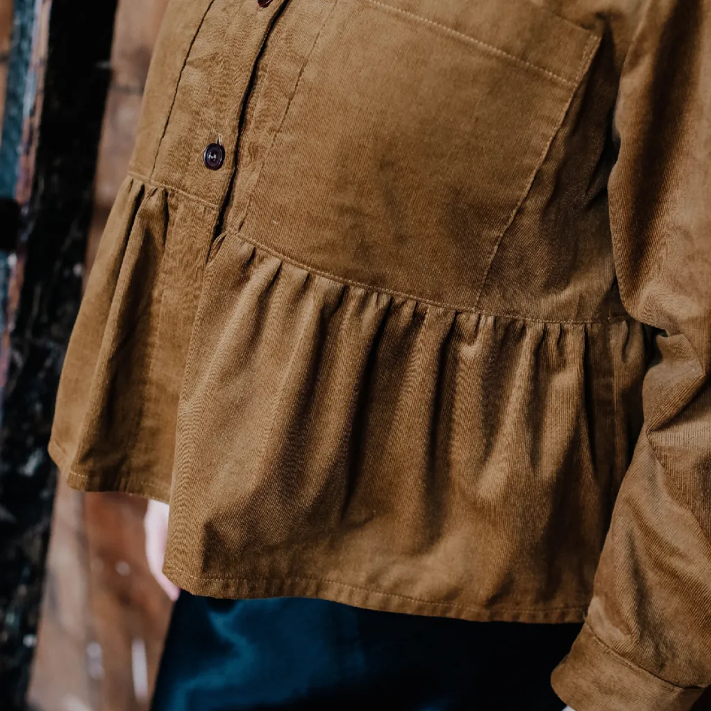 Dorothy Peplum Blouse In Doe