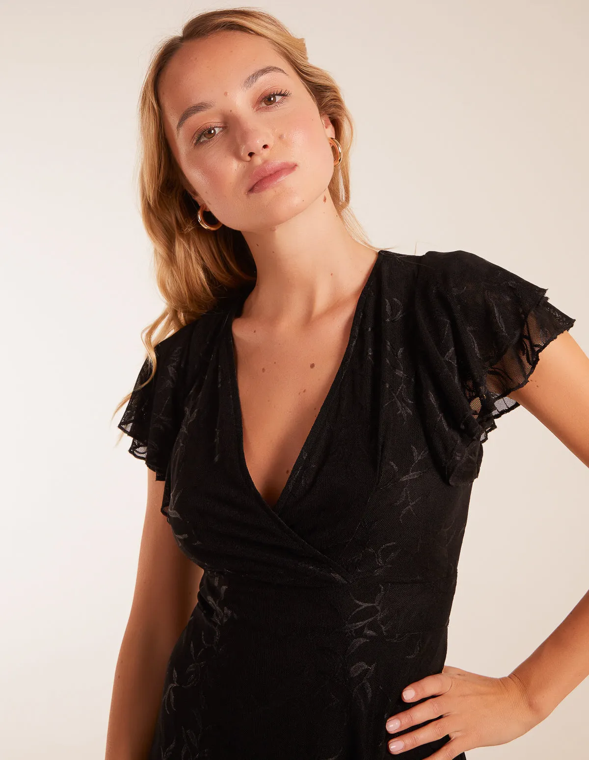 Double Frill Wrap Dress