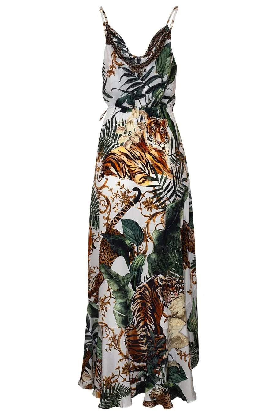 Draped Front Tie Wrap Dress
