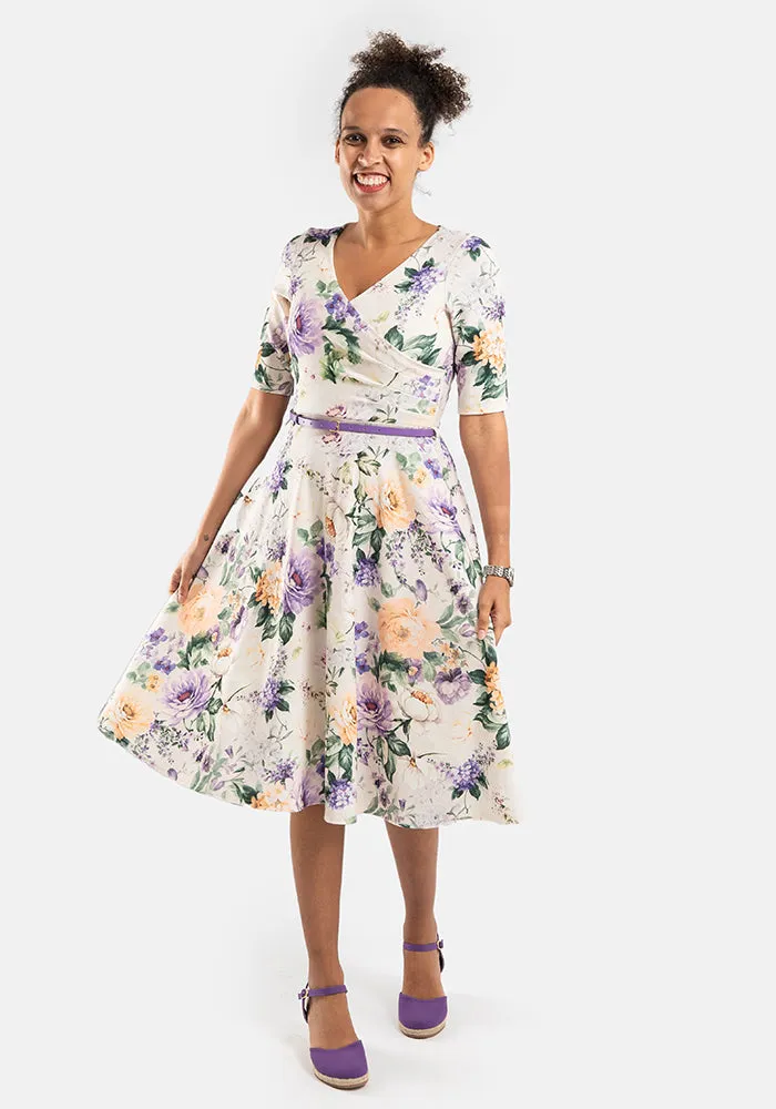 Edna Vintage Floral Print Swing Dress