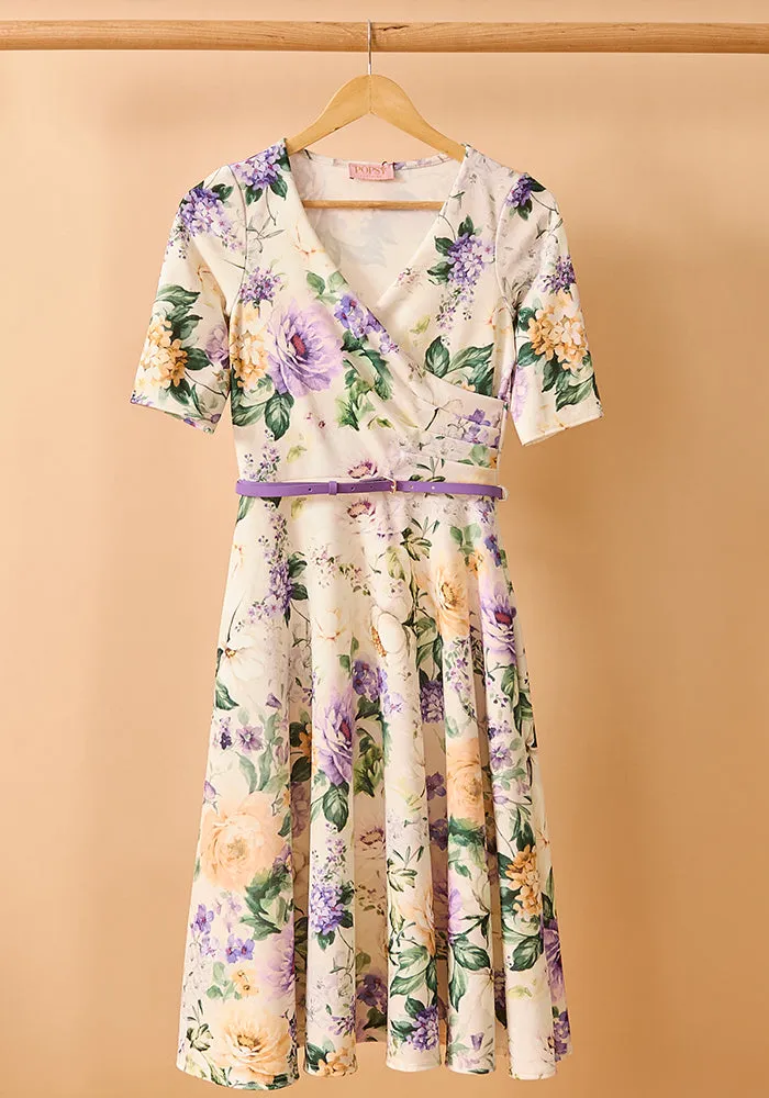 Edna Vintage Floral Print Swing Dress