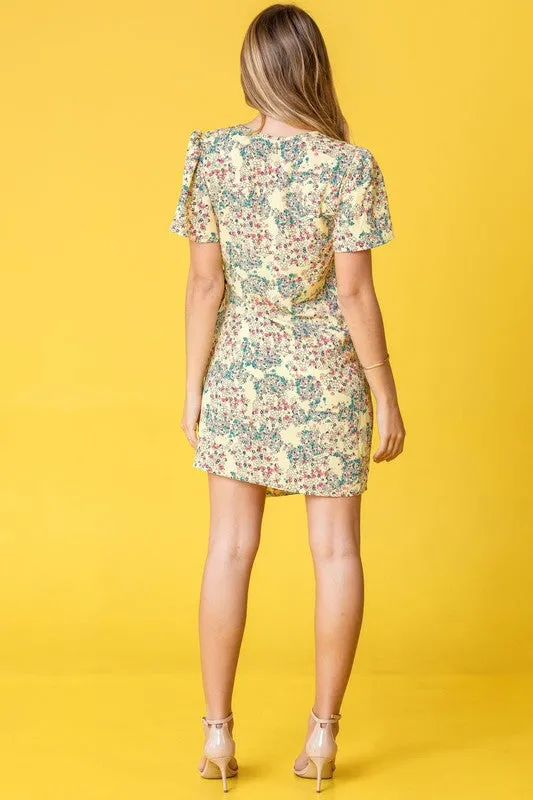 EG FASHION Ditsy Floral Wrap Dress
