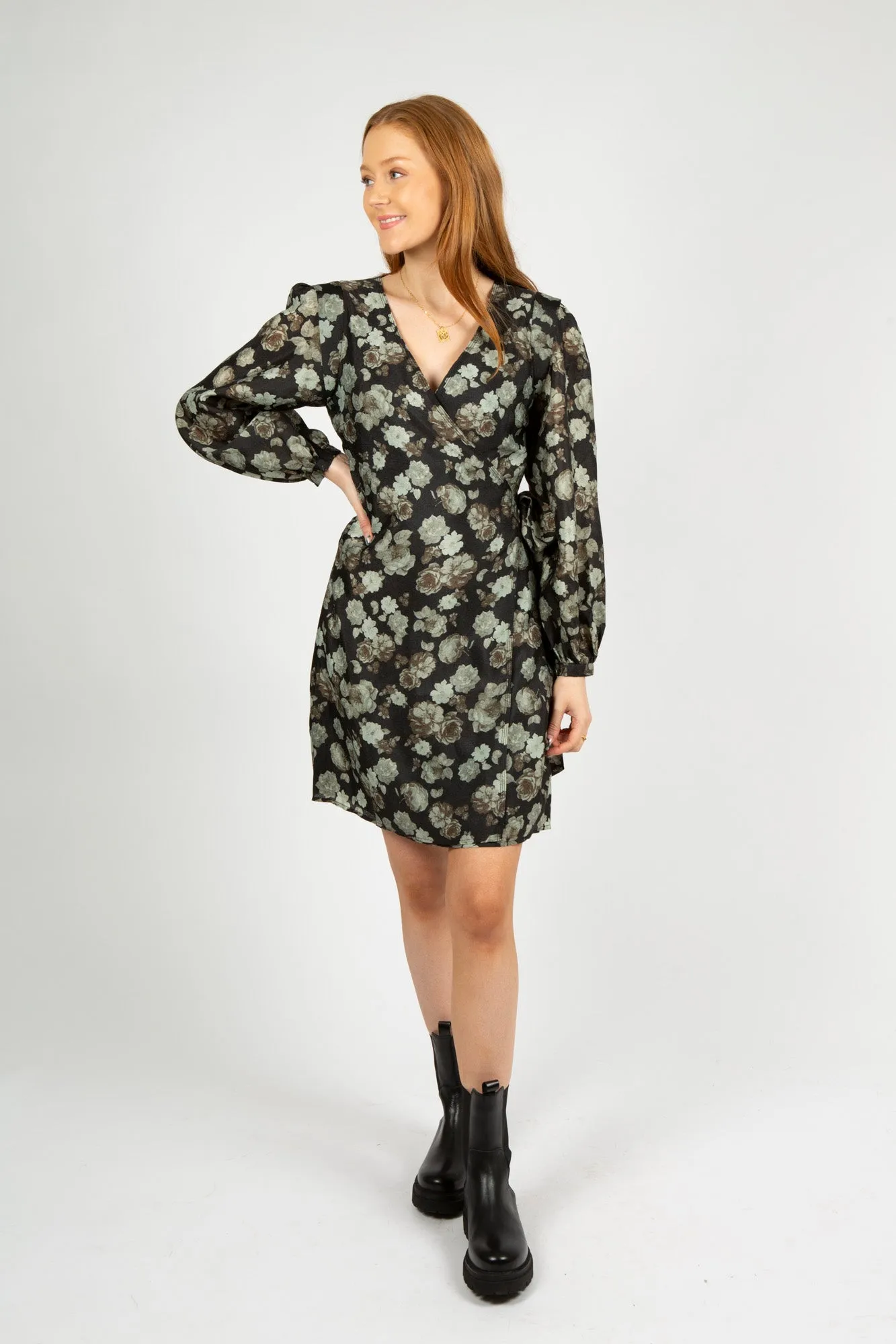 Ellea Wrap Dress - Black