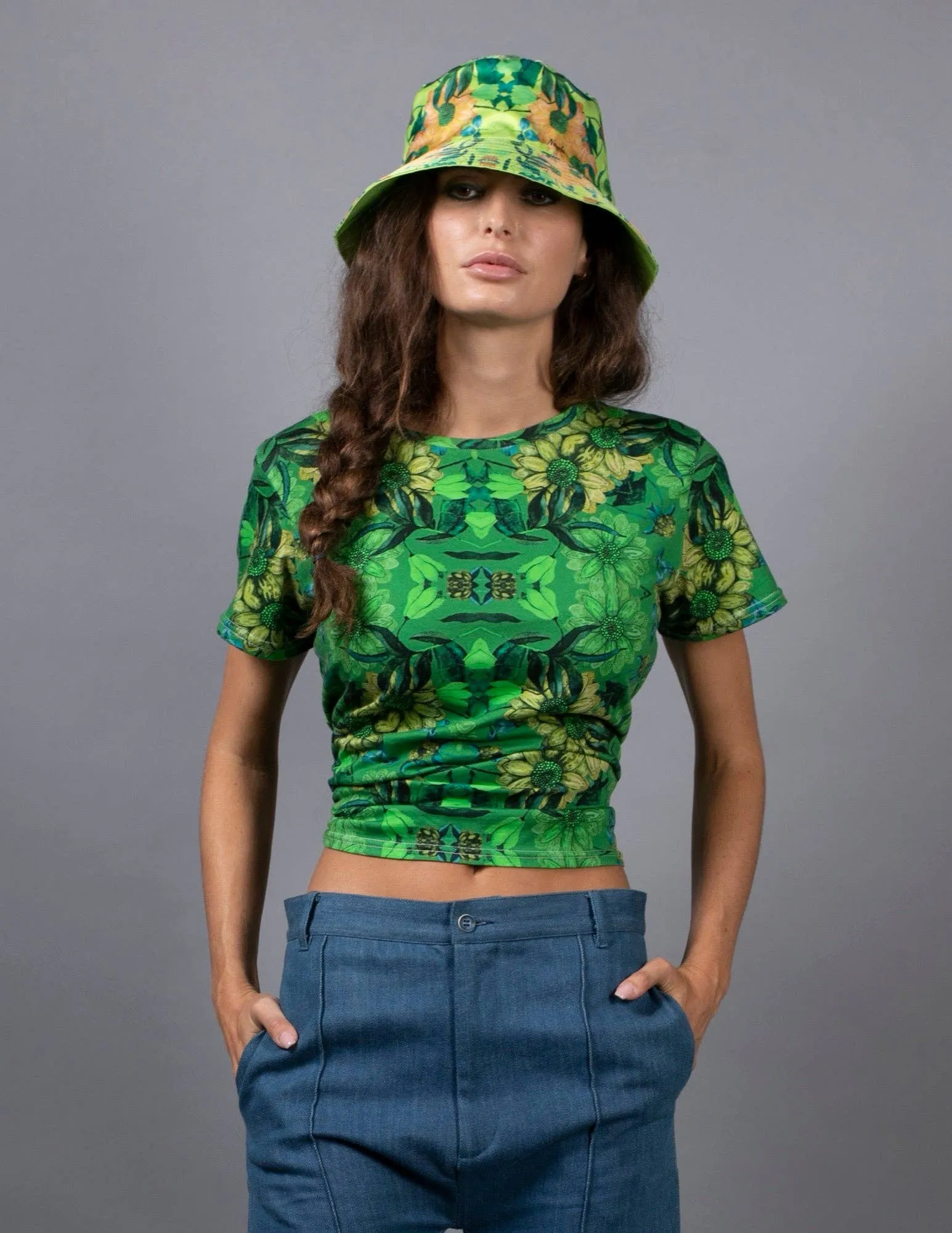 EMERALD GREEN FLORAL T-SHIRT