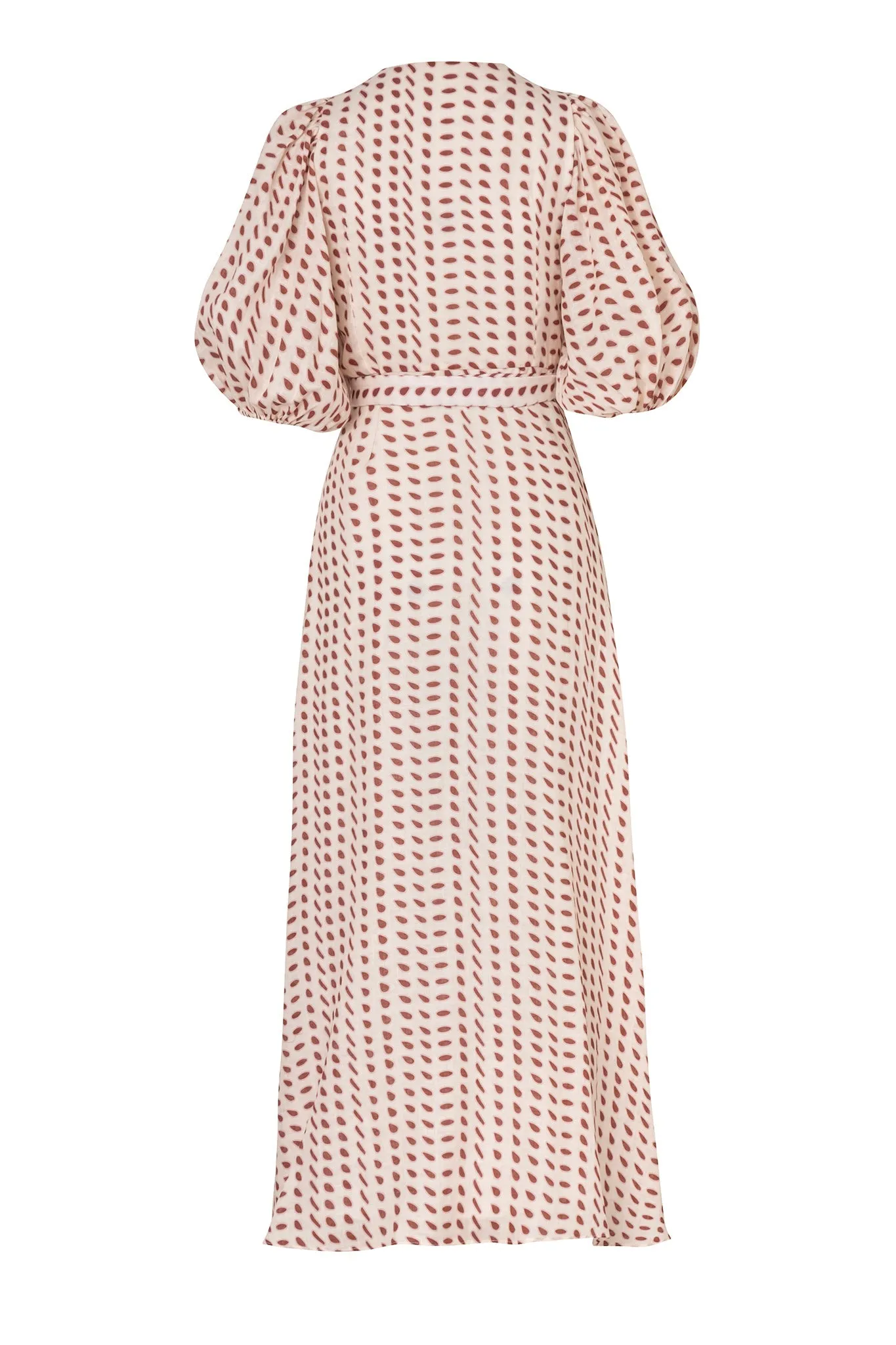 Ermita Linen Dress / Ivory Wine Seeds