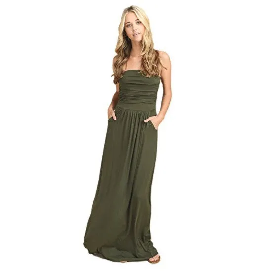 Europe Women Strap Casual Pocket Dress