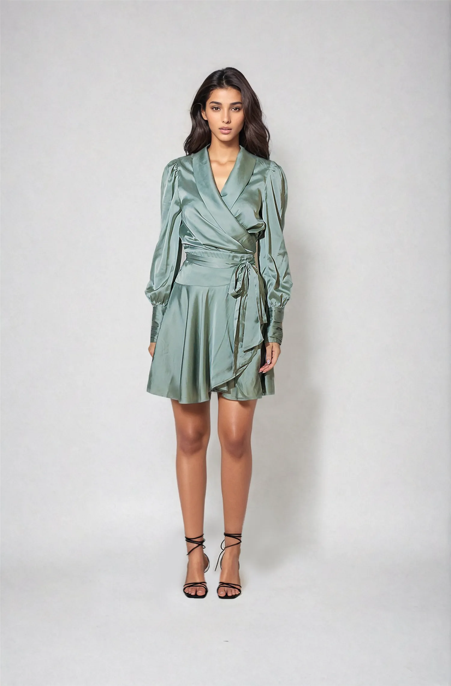 Farah Satin Wrap Dress
