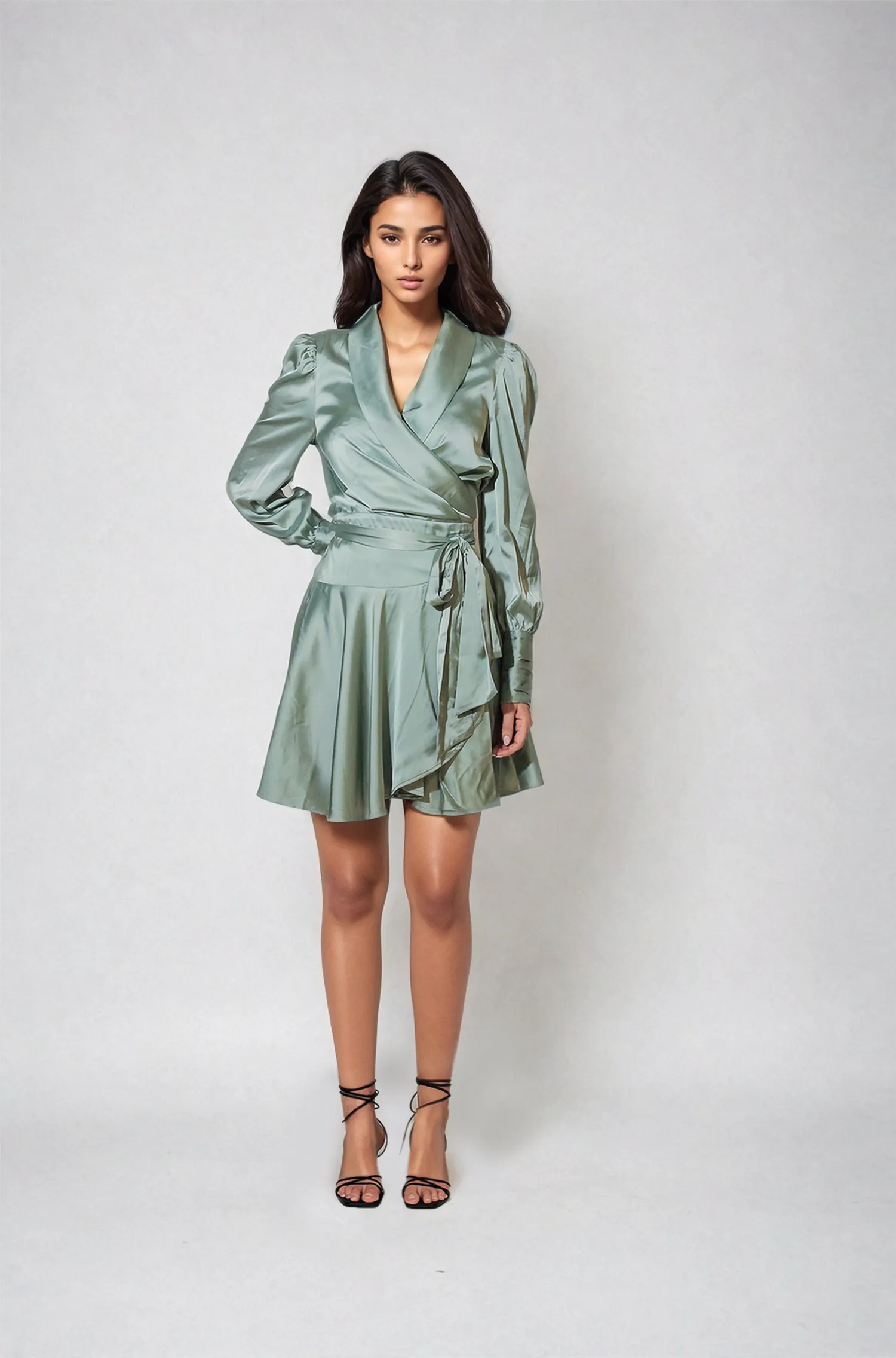 Farah Satin Wrap Dress
