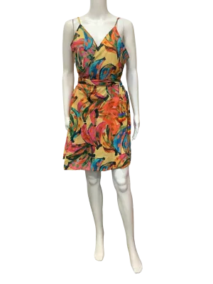 Farm Rio Dress Sleeveless Wrap Banana Print Size Medium